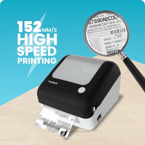 Image of Helett H30CPro Wireless(Bluetooth+USB)Thermal Label Printer with Inbuilt Paper Holder Compartment|4*6 Shipping Label &Barcode Label|203Dpi Resolution|152mm /s Speed|Connect Windows,Mac(1Year Warranty)