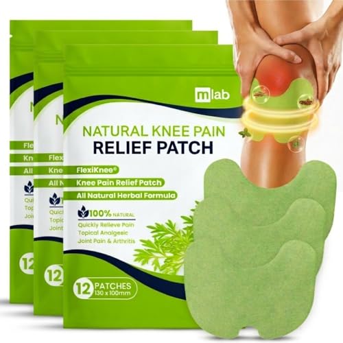 Image of FlexiKnee Warming Herbal Patches - Adhesive Heat Patches for Knees & Body - Flexible Fit, Lightweight Design (Knee Patch 3-Pack, 36, Count)