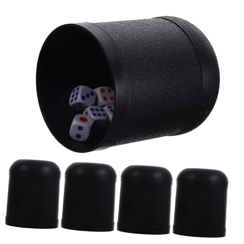 Abaodam 5ensembles Gobelets à Dés Miniatures Plastique avec Dés Noirs pour Jeux De Société Et Fêtes Accessoires Légers Et Portables pour Divertissement Indoor Et Voyage