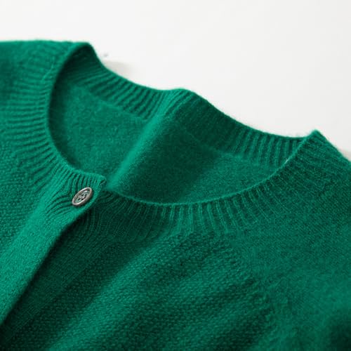 Image of Women's 100% Merino Wool Crew Neck Cardigan Lightweight Sweaters | Long Sleeve, Open Front, Button Down, Soft Knitted Coat, Casual, Breathable Tops, Business Outerwear, Cashmere Alternative