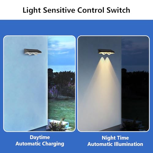 Apliques de pared exterior solar IP65 impermeables con iluminación decorativa RGB para terraza 3