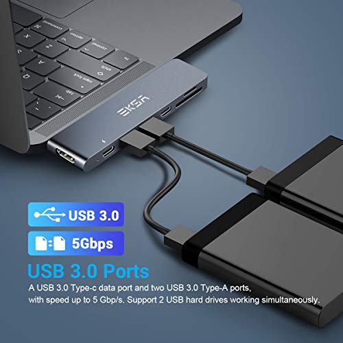 image for Thunderbolt 3 Hub, MacBook Pro Adapter, EKSA 7-in-1 USB C Hub Adapter 