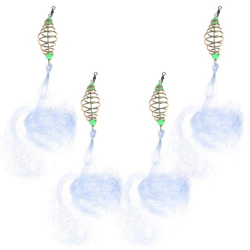 BESPORTBLE 4pcs Fishing Cast Net Gill Net for Freshwater Bait Unique Design Spring for Improved Safety for Beach Recreation Use