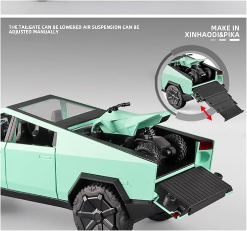 Image of 1:24 Scale Tesla Cybertruck Model Car with Box, Zinc Alloy Pull Back Toy car with Sound and Light for Kids Boy Girl Gift [Colors as Per Stock]