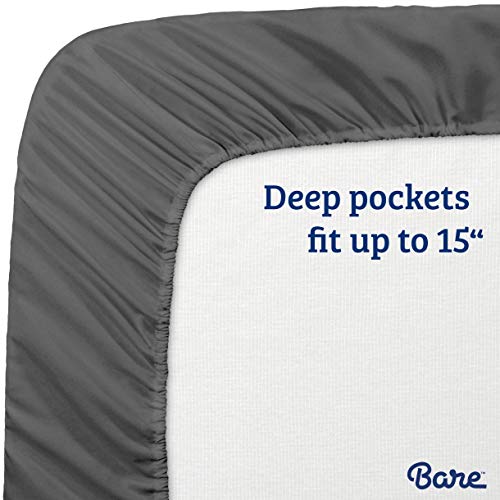 Bare Home Queen Fitted Sheet - Grey - Image 7