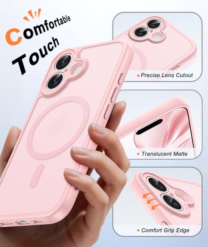 Image of FNTCASE for iPhone 16 Plus Case Light Pink: Compatible with MagSafe