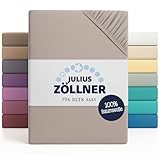 Julius Zöllner 8380347540 Lenzuolo in Jersey di Jersey Montato Doppio Pacco per il Lettino, Misura 60 X 120/70 X 140, Taupe