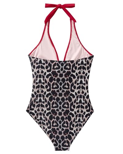 Image of SUUKSESS Women Sexy Tummy Control One Piece Swimsuits Halter Push Up Bathing Suits