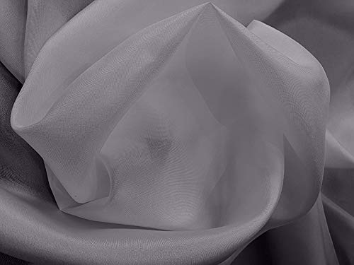 100% Pure Mulberry Silk Habotai Light - Smokey Grey Fabric