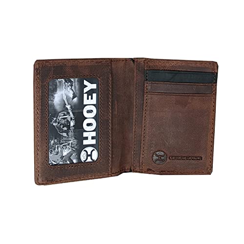 HOOEY Men's Southwestern Embossed Bi-Fold Money Clip Wallet Brown One Size2
