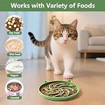 2Pcs Silicone Slow Feeder Cat Bowl,Puzzle Feeder,Interactive Toys,Slow Feeding cat Bowl Suitable for All Dry and Wet Foods,Easy to Clean Silicone Bowls(Blue and Green) - Image 3