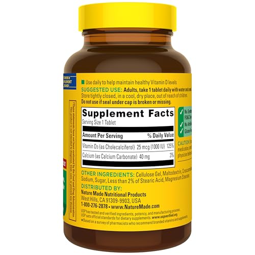 Nature Made Vitamin D3 1000 IU (25 mcg), 300 Vitamin D Tablets - image 8