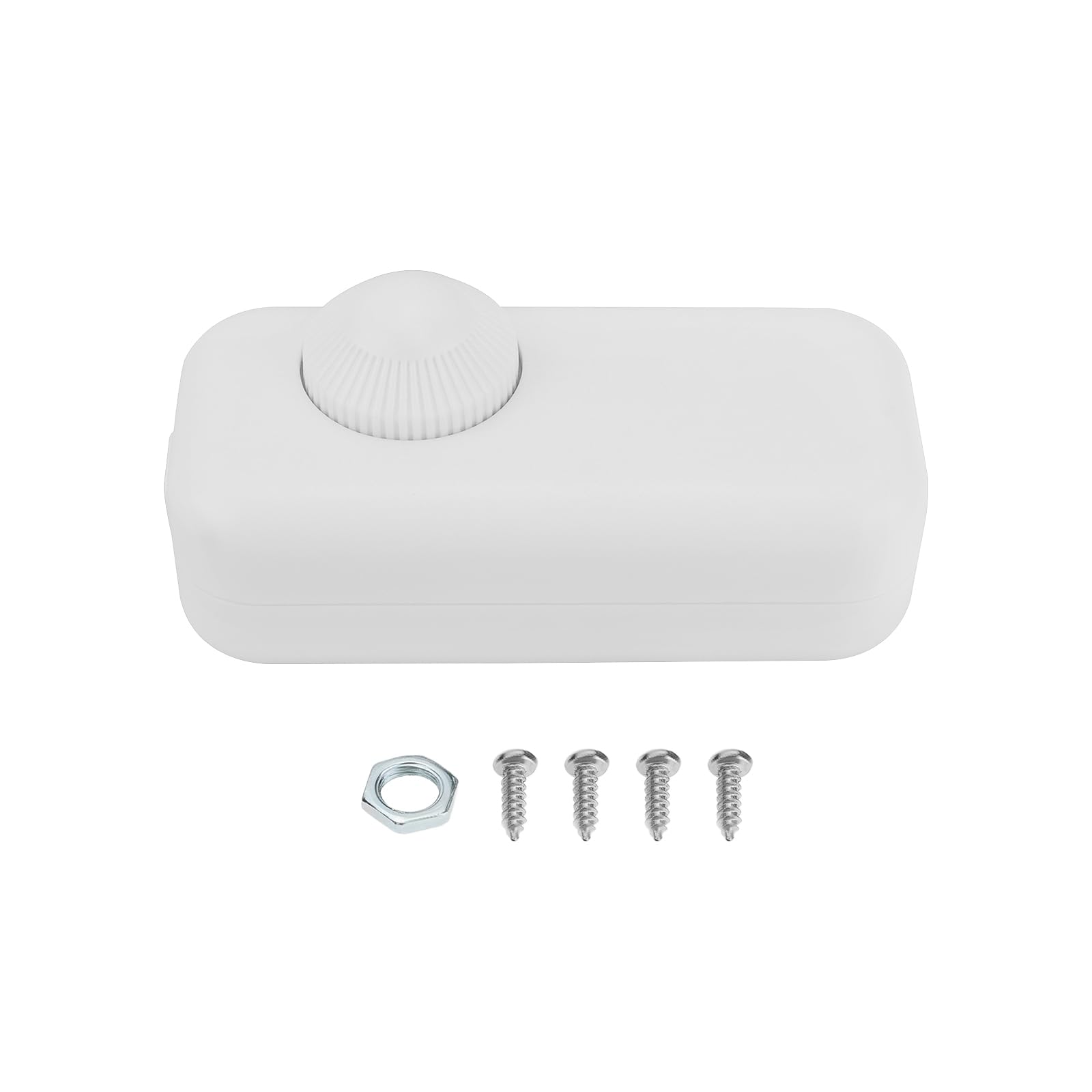 OTOTEC LED Dimmer Switch AC 110-240V 3-150W LED Lights Rotary Dimmer Switch Inline Dimmer Light Switch for LED Dimming Bulbs Incandescent Lamps, White