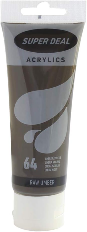 SUPER DEAL Acrylic Color Paint Tube 75Ml Raw Umber, Sd 4212-64