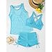 Women Swimsuit Mesh Bikini One-Piece Swimsuit, Women's Three-Piece Swimsuit, Solid Color Fashion Beachwear