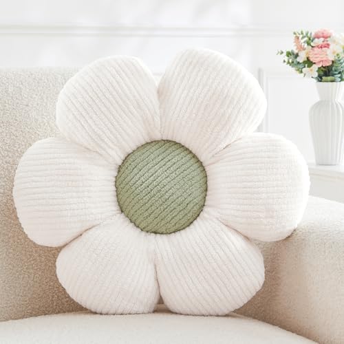 Mepherl Flower Pillow,Cute Daisy Flower Shaped Throw Pillow for Home