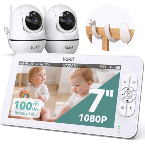 7" 1080P Full HD Split-Screen Baby Monitor,100 Hrs 5000mAh Battery