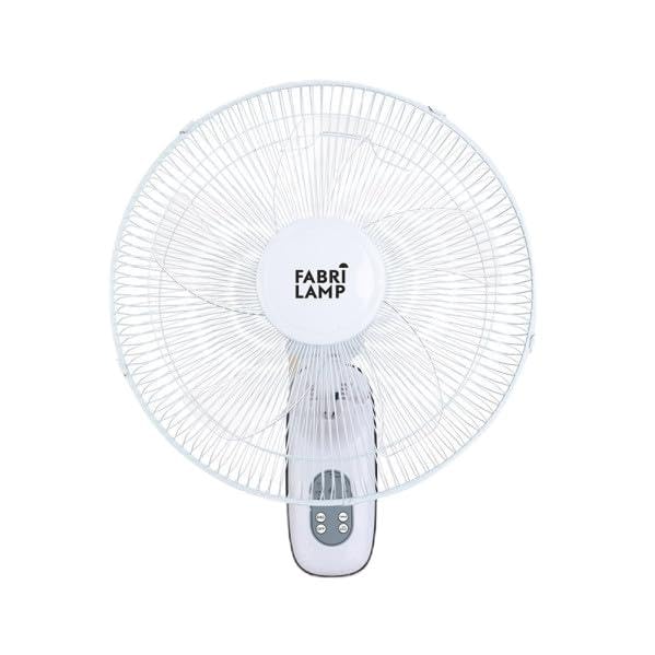Brightium Ventilador de pared oscilante 3 velocidades 50W con control remoto, 5 aspas transparentes y temporizador, ideales para refrescar espacios.