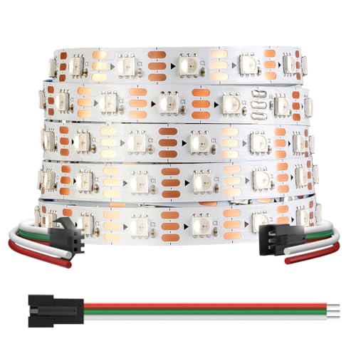 BTF-LIGHTING 12V RGBW RGB+Natuurlijk wit SK6812 5 meter 60LED's/pixels/m Individueel adresseerbaar Flexibel 4 kleuren in 1 LED Dream Color LED-strip Witte PCB IP30 Niet waterdicht (alleen LED-strip)