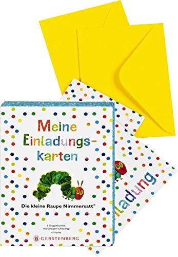 Preisvergleich Produktbild Die kleine Raupe Nimmersatt - Meine Einladungskarten: 8 Doppelkarten mit Umschlag, 4 Motive, mit Text