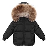 Srkrando Baby Boy Jacket Toddler Girl Winter Fur Collar Hood Puffer Coat Size 12-18 Month