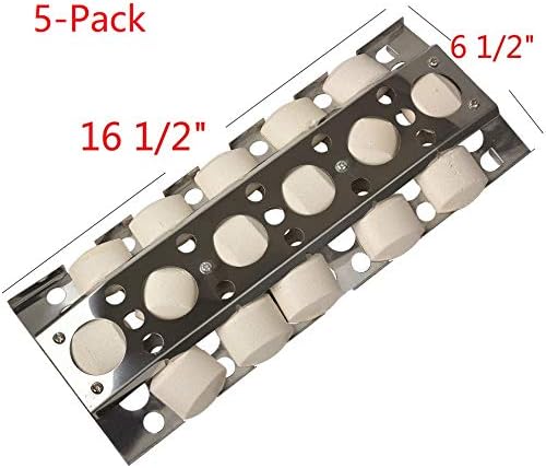 Miniatura 2 de GasSaf Repuesto de placa de calor para modelos seleccionados de parrilla de gas Turbo, paquete de 5 placas de calor de acero inoxidable de 16.5