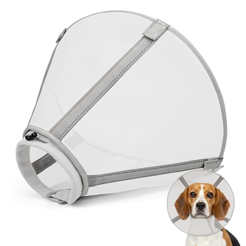 Image of Breathable Mesh Dog Cone Collar for Surgery, Soft Elizabethan Recovery Alternative to Stop Licking,Pet Neck Collar for Large Medium Small Breeds, XS