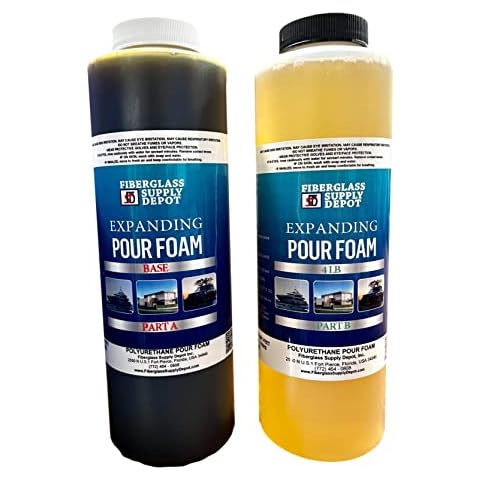 4 Lb. Density Expanding Pour Foam, 2 Part Polyurethane Closed Cell Liquid Foam for Boat and Dock Flotation, Soundproofing, Filling Voids, and Insulation (Quart Kit) Cover