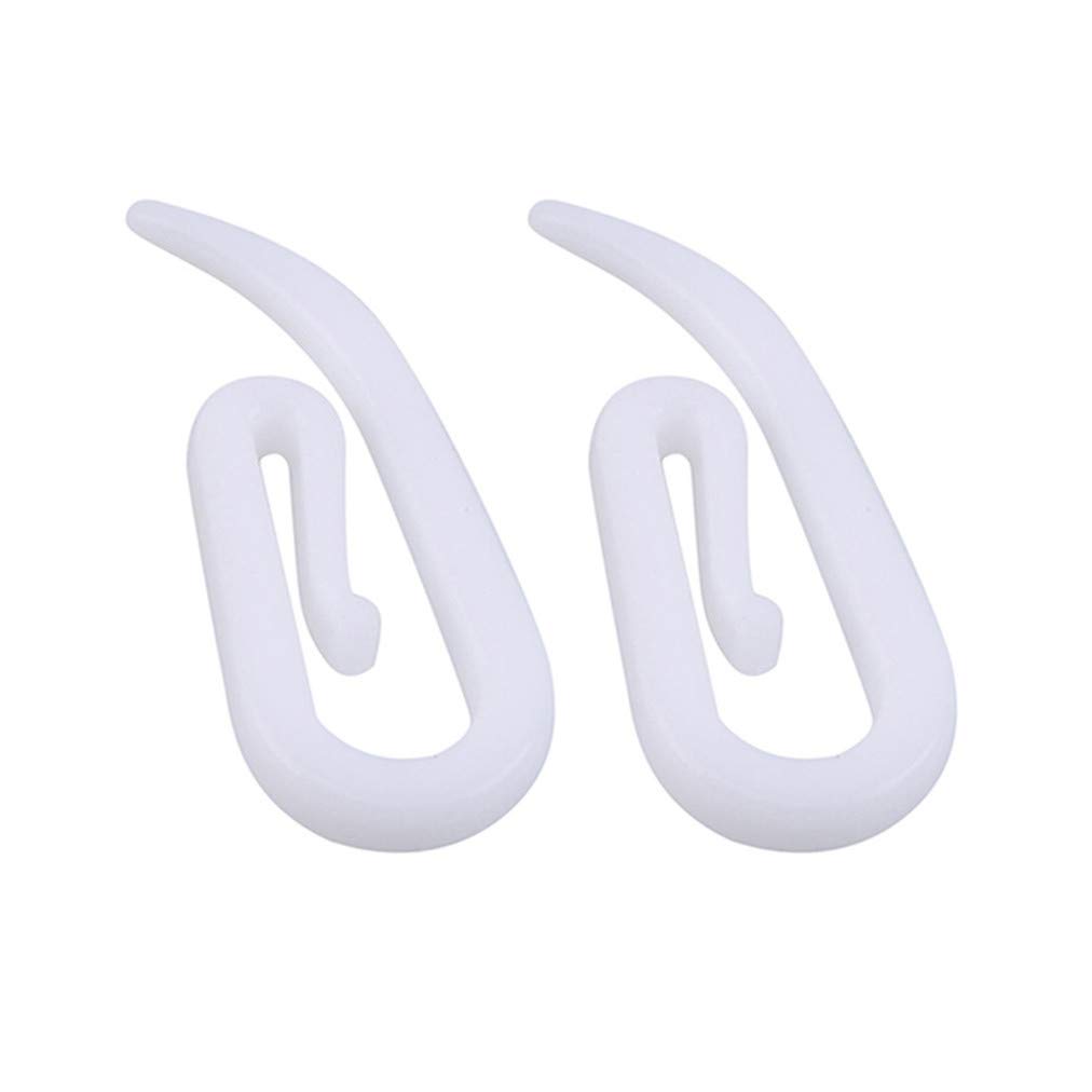 Sevenfly 100pcs White Plastic Curtain Hooks for Window Curtain, Door Curtain and Shower Curtain(100pcs)
