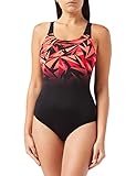 Speedo Hyperboom Placement Muscleback Badeanzug für Damen, Schwarz/Rot, 36 (DE 40)