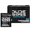 DUDE Wipes On-The-Go Unscented Travel Wipes - 30 Count (Individually Wrapped) - Extra-Large Adult Flushable Wipes for Sensitive Skin - Infused with Vitamin E and Aloe - Septic and Sewer Safe