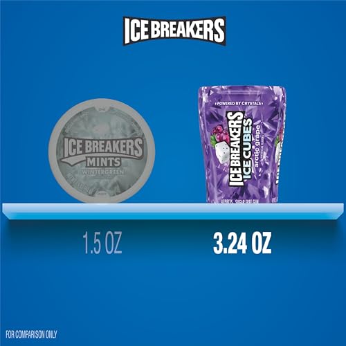 ICE BREAKERS Ice Cubes Arctic Grape Sugar-Free Gum Bottles, 6 ct | Arctic Grape Sugar-Free Gum Cubes with Cooling Crystals, ADA Accepted, Bottles for Car, Work and Fresh Breath, 6 ct - image 6