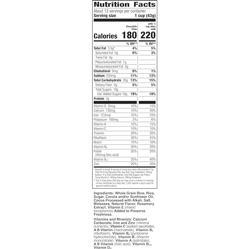 Image of Chocolate Chex Cereal, Gluten Free Breakfast Cereal, Made with Whole Grain, Family Size, 20.3 oz (Pack of 5)