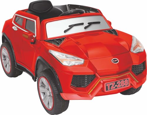 Image of Toyzone Lambo Electric Car - Red | Rechargeable Car 12 V | Powered by 12 ah Battery | Music Player with Bluetoooth & USB | 6 Month Warranty on Battery | Make in India | for Kids 2+ Years