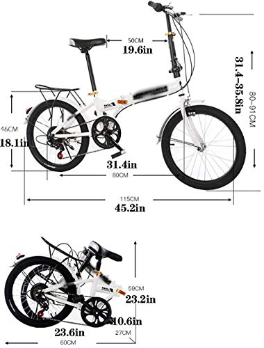 Vouwfiets, Heren Dames Opvouwbare Fiets + Stad Opvouwbare Mini Compacte Fiets Urban Commuter Adult, Opvouwbare Stads… - Afbeelding 8