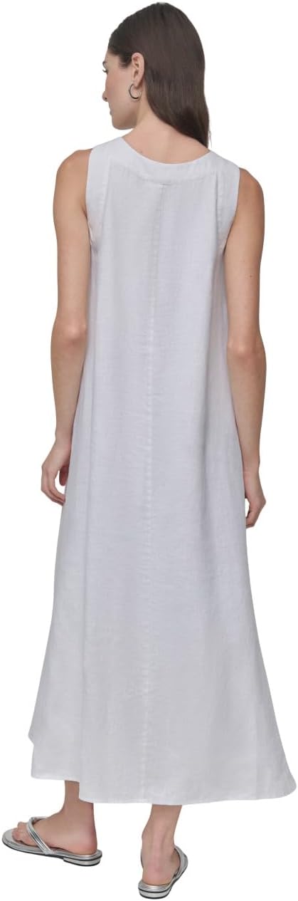 DKNY Womens Lightweight Linen Maxi Dress - Image 4