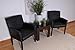 Boss Office Products Executive Box Arm Chair with Mahogany Finish in Black, 25.5