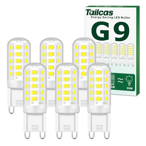 Tailcas G9 LED Lampen Kaltweiss 6000K, 3W LED Lampe Ersatz für 30W 40W 50W...