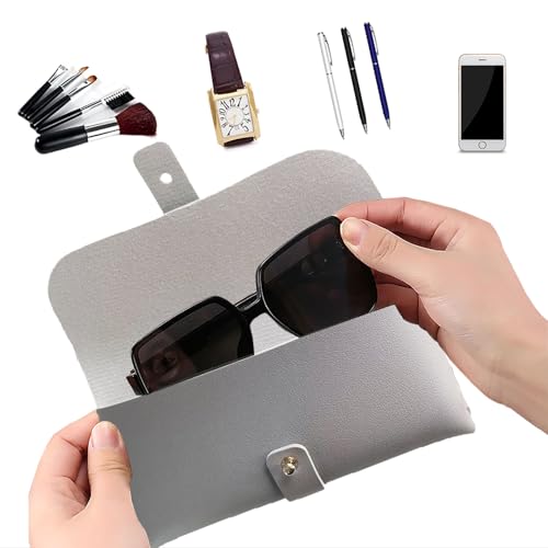 Image of Glasses storage bag Travel sunglasses myopia glasses storage bag Fashion leather storage bag
