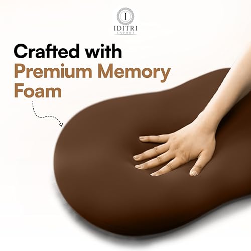 Image of Ergonomic Bean Shaped Cuddle Pillow, Breathable Fabric for Sleeping, Soft Neck Support Cushion for Side Sleepers, Brown with Removable Cover, 23 X 14.9 X 3.8 Inch