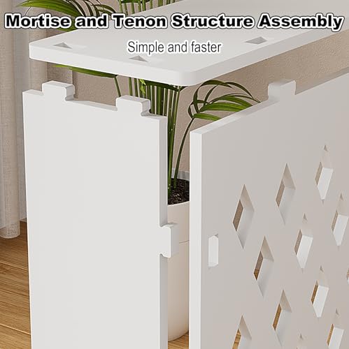 Cache-radiateur étagère persiennes bois couverture chauffante diffuseur - 4
