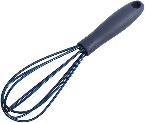 Navy Blue Silicone Whisk, Mini Silicone Whisks Multifunctional Manual Egg Beater Mixer Bake Tool for Blending Whisking Stirring Cooking Home and Kitchen