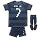SWEET BEES 25/26 Vini jr. #7 Away Darkblue Kids Soccer Jersey Kit with Short and Socks Set Youth Sizes (Darkblue, 24)