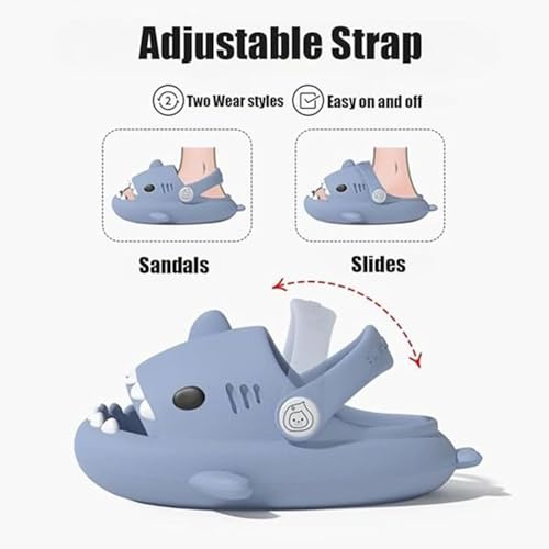Shark Slides Kids, Boys and Girls Cloud Shark Slides, Non-Slip Open Toe Thick Sole Beach Pool Shoes Shower Shoes3