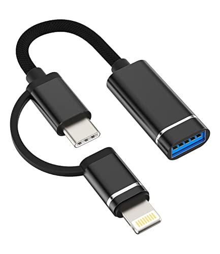 Adaptateur USB-C et Lightning mâle pour connecter une clé USB sur iPad