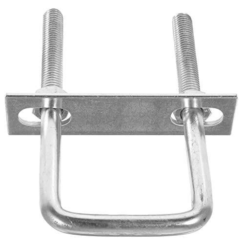 Image of Galvanized Square U-Bolt Clamp 5.90 Inch U Shape Steel Fastener with Nuts Washers for Secure Mounting on Boat Trailers Columns Pipes