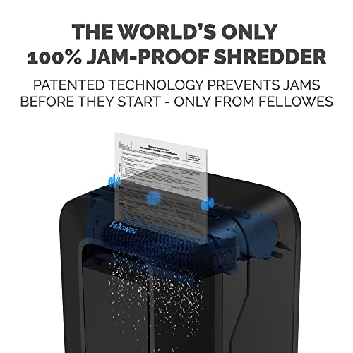 Image of Fellowes LX20M 12 Sheet P-4 Micro-Cut, Heavy Duty Paper Shredder for Office, 100% Jam Proof (Black)