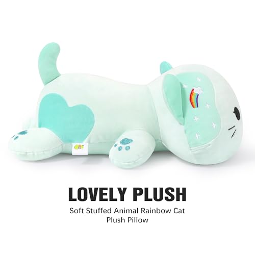 Onsoyours Original Rainbow Cat Plush 20 Inch Kitty Plushies Toy Blue Cat Kitten Stuffed Animal Soft Pillow Kawaii Plushie Gift for Kids & Adults (Rainbow Cat, 20") by Onsoyours - Used condition - Image 7