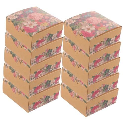 TOBBOMEY 20個 食品 用クラフト紙製デザートボックス カップケーキ用焼き菓子パッケージ チョコレートやムースケーキにも対応 贈答用包装に