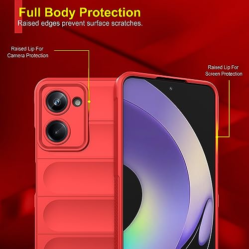 Image of amazon basics Back Case Cover for Vivo Y18e | Compatible for Vivo Y18e Back Cover | Liquid Silicon Magic Case with Camera Protection | Red